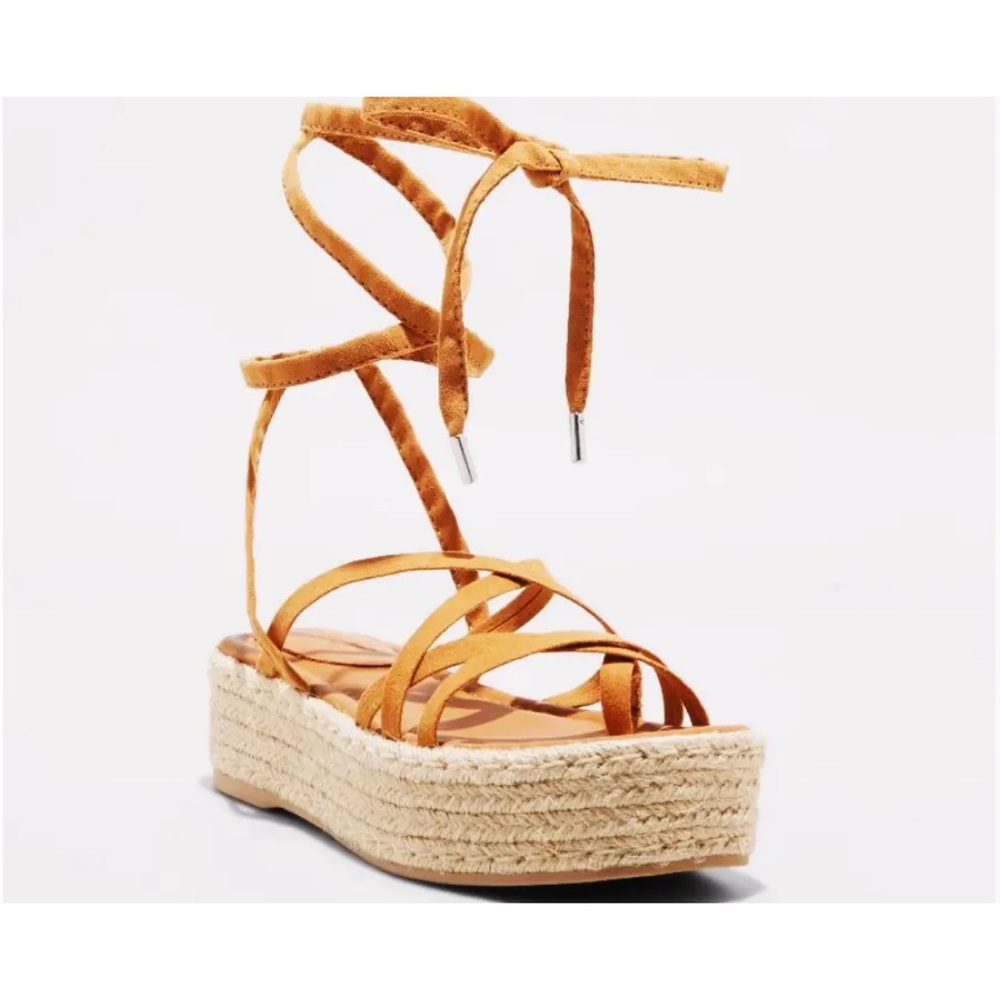 Universal Thread Donny Wedge Platform Heel Laced Espadrille Sandals